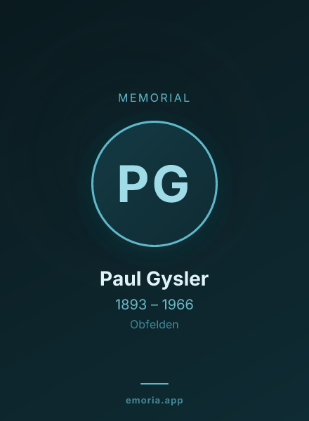 Memorial portrait of Paul Gysler