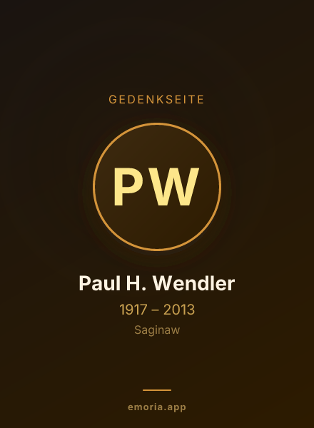 Gedenkportrait von Paul H. Wendler