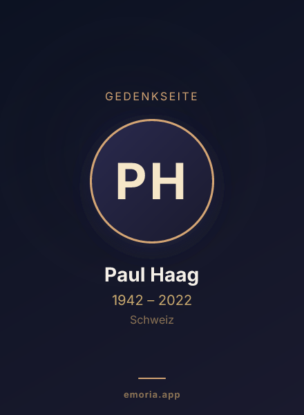 Gedenkportrait von Paul Haag