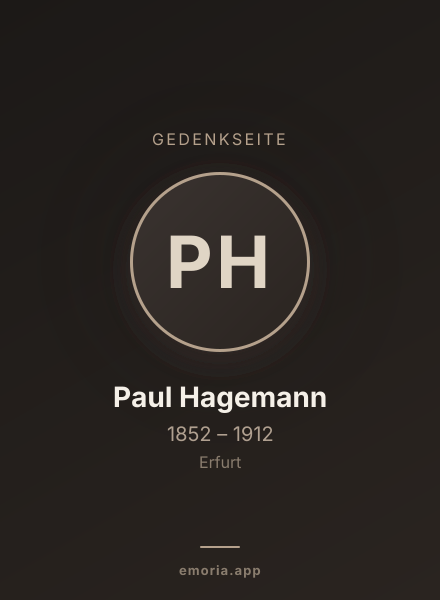 Gedenkportrait von Paul Hagemann