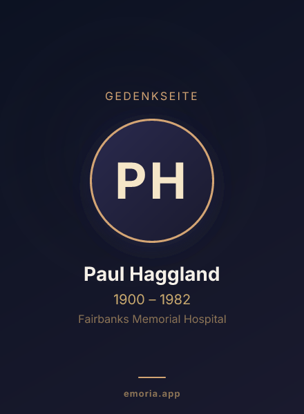 Gedenkportrait von Paul Haggland