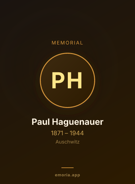 Memorial portrait of Paul Haguenauer