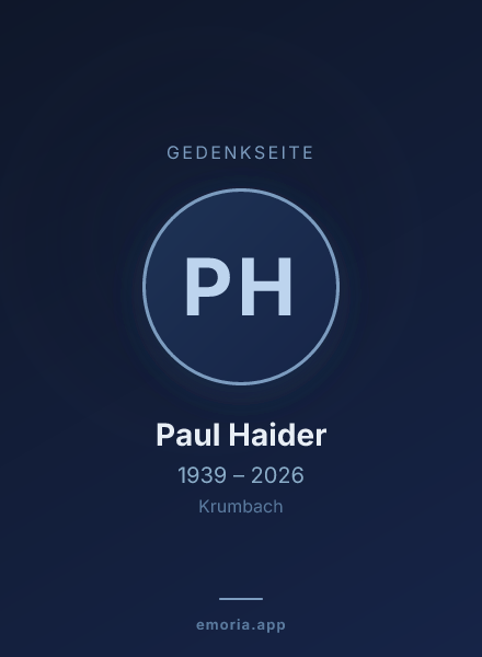 Gedenkportrait von Paul Haider