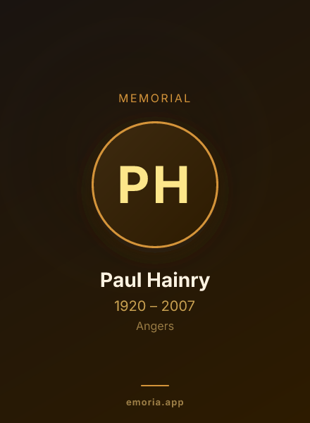 Memorial portrait of Paul Hainry