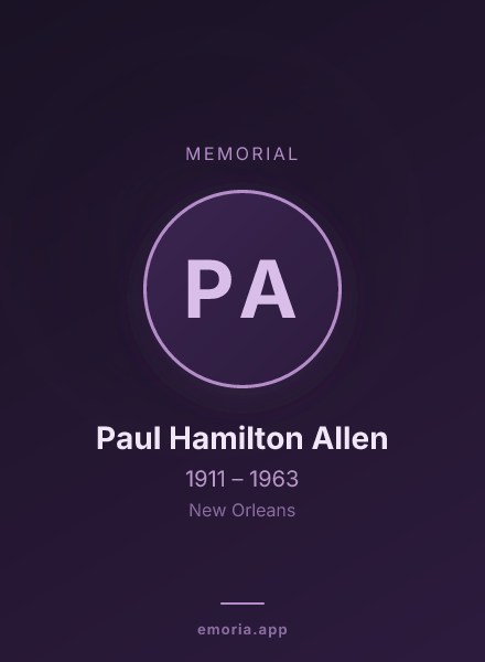 Memorial portrait of Paul Hamilton Allen