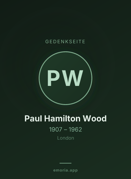 Gedenkportrait von Paul Hamilton Wood