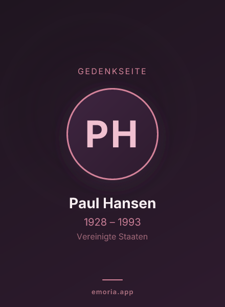 Gedenkportrait von Paul Hansen