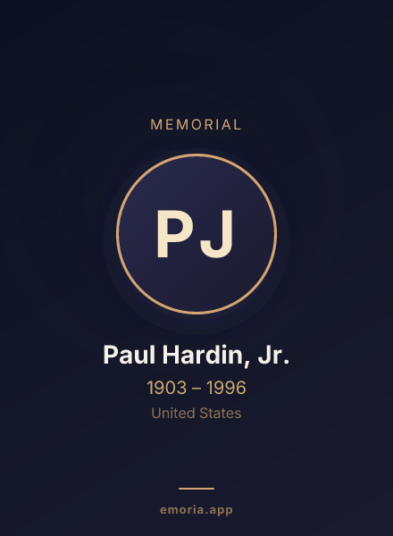 Memorial portrait of Paul Hardin, Jr.