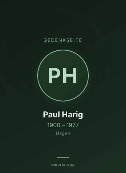 Gedenkportrait von Paul Harig