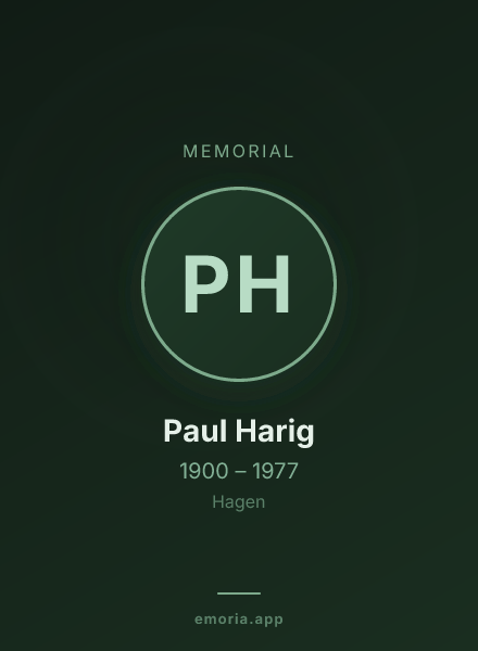 Memorial portrait of Paul Harig