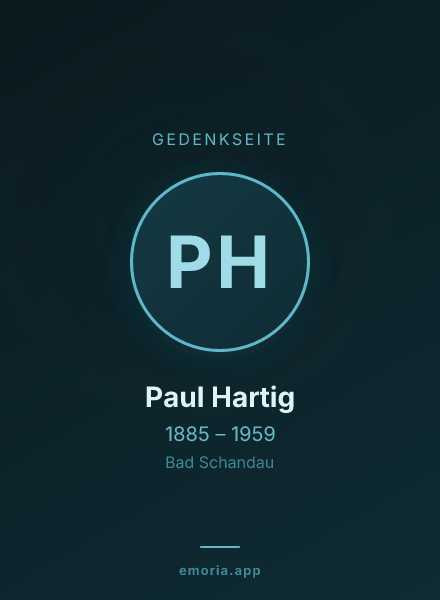 Gedenkportrait von Paul Hartig