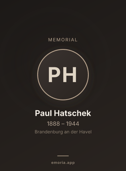 Memorial portrait of Paul Hatschek