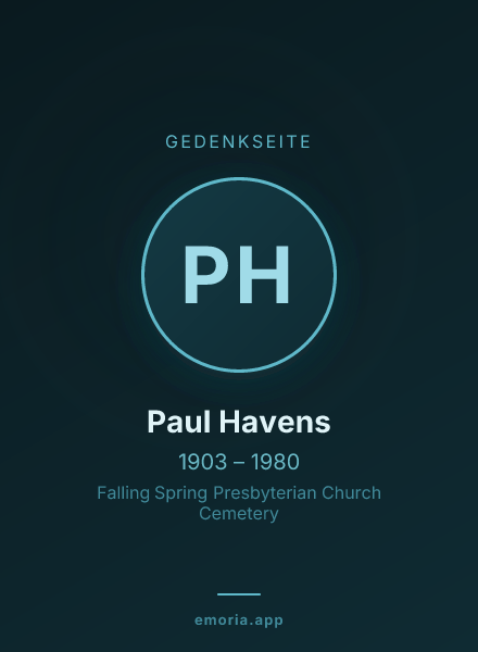 Gedenkportrait von Paul Havens