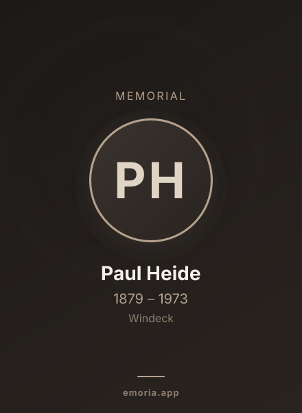 Memorial portrait of Paul Heide