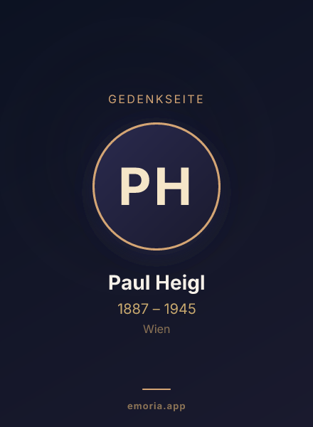 Gedenkportrait von Paul Heigl