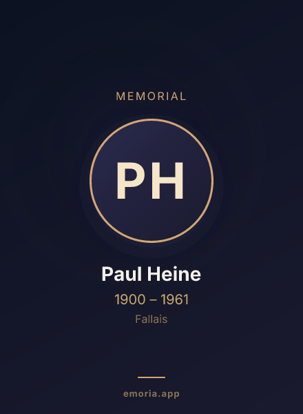 Memorial portrait of Paul Heine