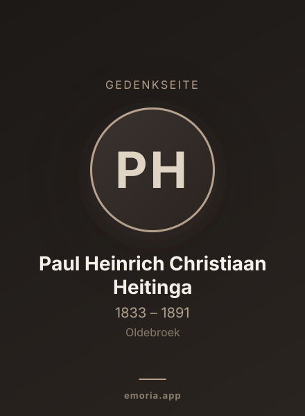 Gedenkportrait von Paul Heinrich Christiaan Heitinga
