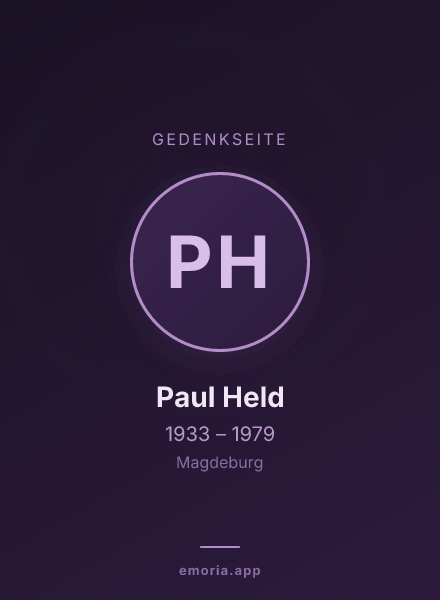 Gedenkportrait von Paul Held
