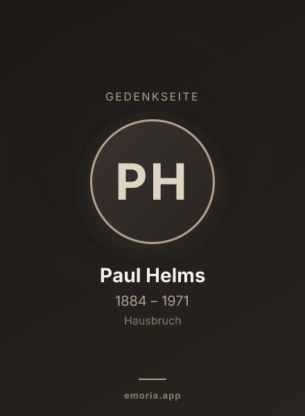 Gedenkportrait von Paul Helms