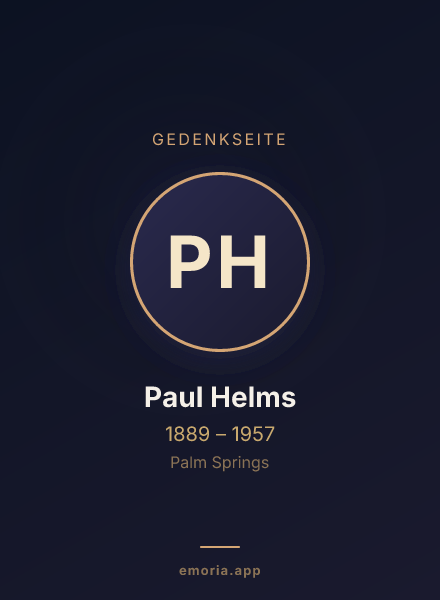 Gedenkportrait von Paul Helms
