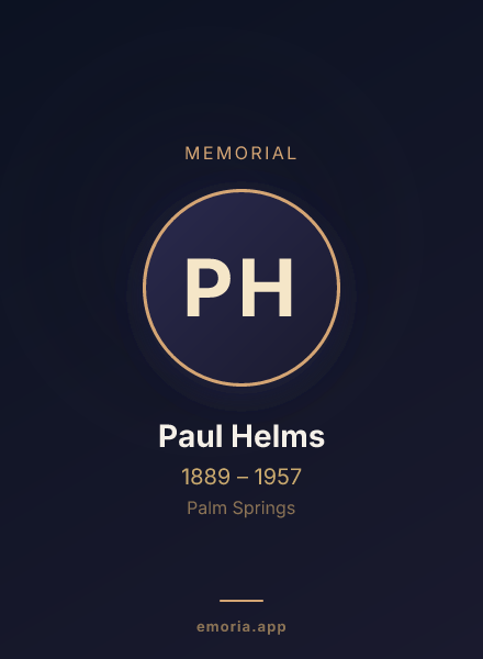 Memorial portrait of Paul Helms