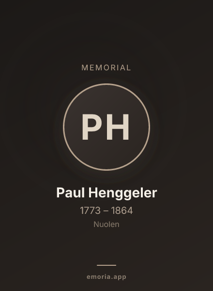 Memorial portrait of Paul Henggeler