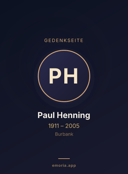 Gedenkportrait von Paul Henning