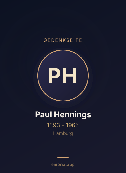 Gedenkportrait von Paul Hennings