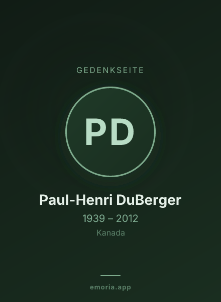 Gedenkportrait von Paul-Henri DuBerger