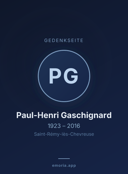 Gedenkportrait von Paul-Henri Gaschignard