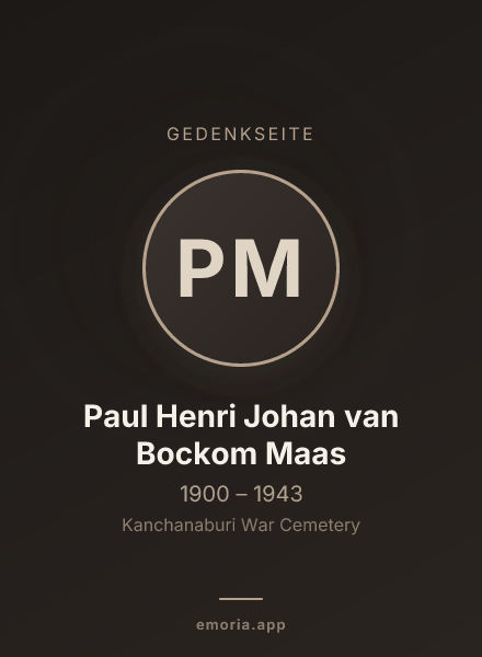 Gedenkportrait von Paul Henri Johan van Bockom Maas