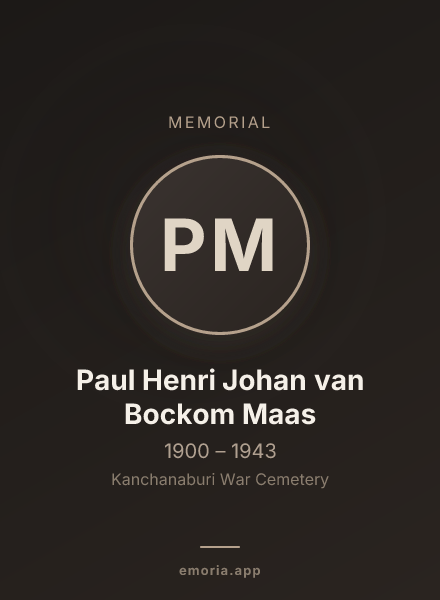 Memorial portrait of Paul Henri Johan van Bockom Maas