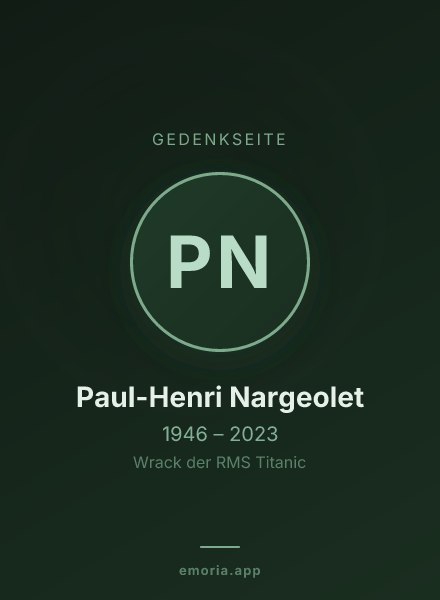 Gedenkportrait von Paul-Henri Nargeolet