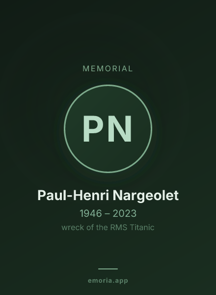 Memorial portrait of Paul-Henri Nargeolet