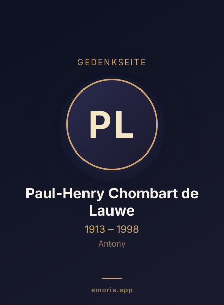 Gedenkportrait von Paul-Henry Chombart de Lauwe