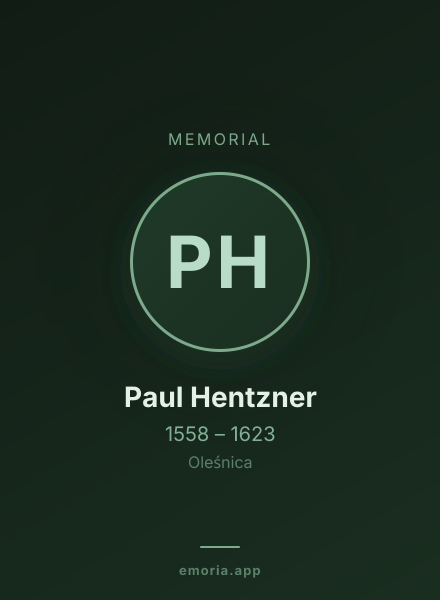 Memorial portrait of Paul Hentzner