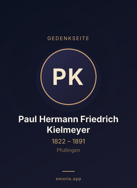 Gedenkportrait von Paul Hermann Friedrich Kielmeyer