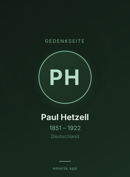 Gedenkportrait von Paul Hetzell