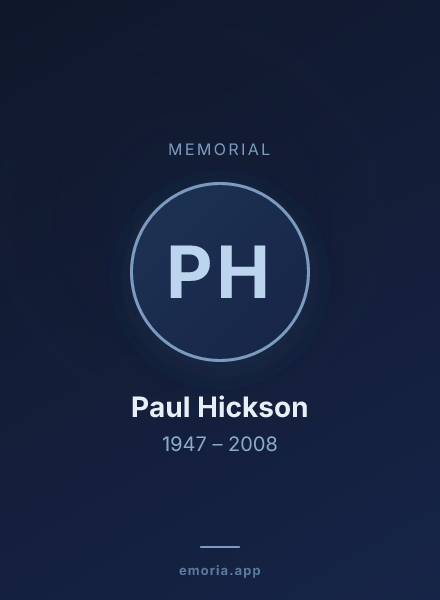 Memorial portrait of Paul Hickson