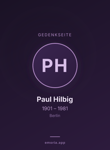 Gedenkportrait von Paul Hilbig