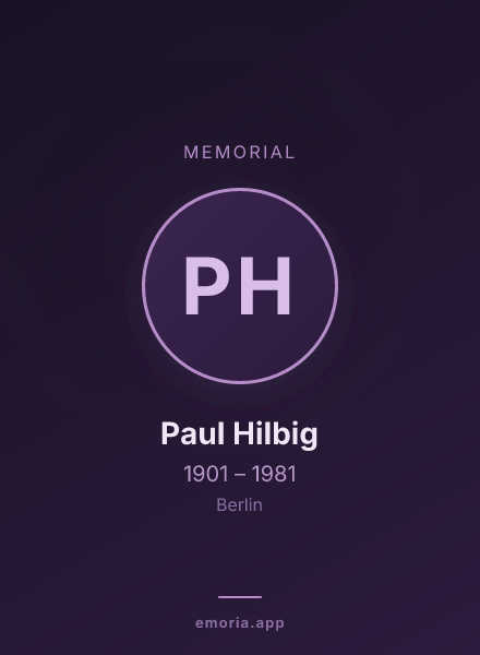 Memorial portrait of Paul Hilbig
