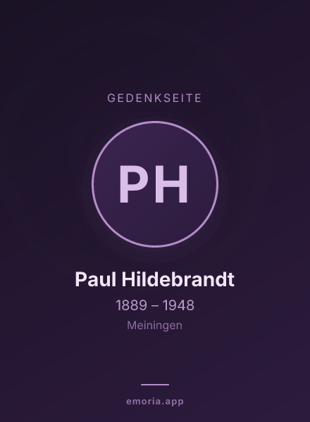 Gedenkportrait von Paul Hildebrandt