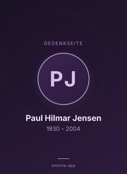 Gedenkportrait von Paul Hilmar Jensen