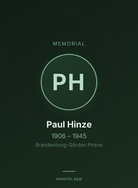 Memorial portrait of Paul Hinze