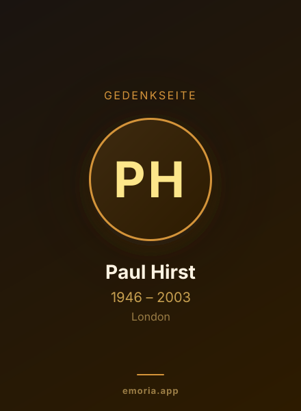 Gedenkportrait von Paul Hirst