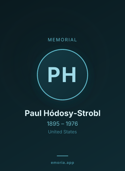 Memorial portrait of Paul Hódosy-Strobl