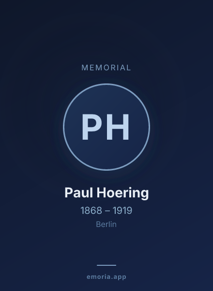 Memorial portrait of Paul Hoering