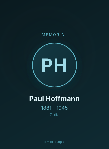 Memorial portrait of Paul Hoffmann