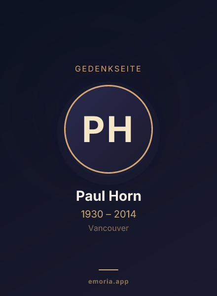 Gedenkportrait von Paul Horn