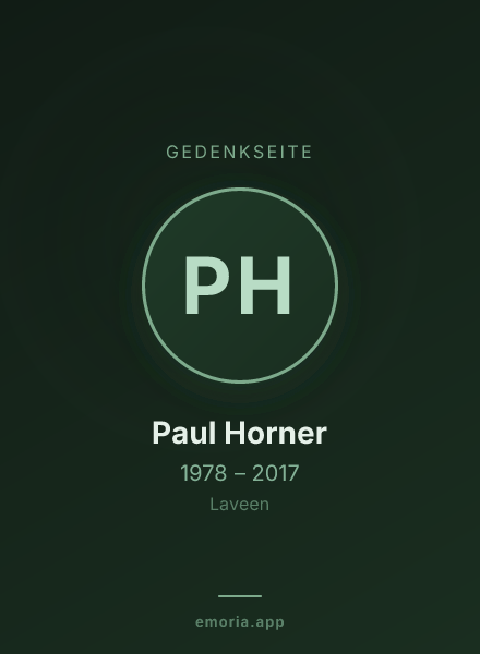 Gedenkportrait von Paul Horner